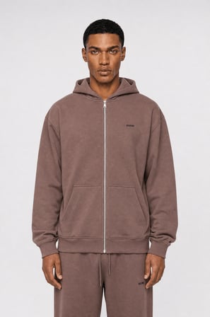 Erkek Respire Basic Oversize Zip Kakao