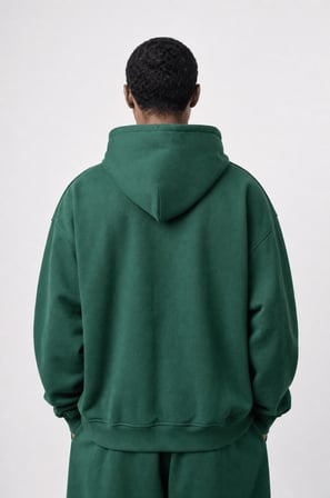 Erkek Respire Basic Oversize Zip Zümrüt
