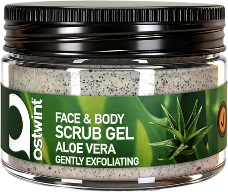Yüz ve Vücut Peeling Scrub Aloe Vera 300 ml, Cilt Temizleyici, Pürüssüzleştirici, Dolaşımı Hızlandırıcı