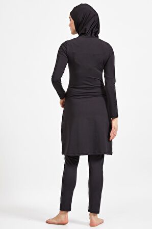 Maresiva Siyah Likralı Tesettür Mayo
