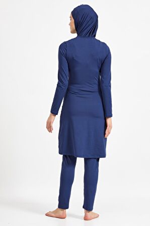 Maresiva Koyu Lacivert Likralı Tesettür Mayo