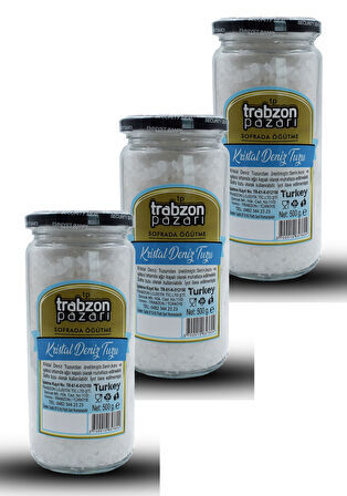 Doğal Rafinesiz, Iyotsuz Kristal Deniz Tuzu 3x500 gr