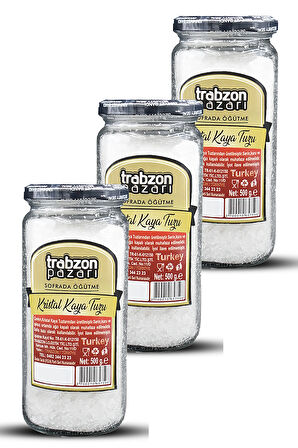 Doğal Refinesiz, Iyotsuz Öğütülmüş Kristal Kaya Tuzu 3x500 gr