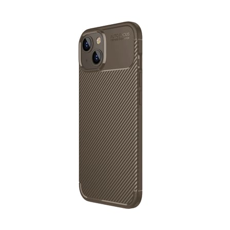 Apple İphone 15 Kılıf Auto Focus Karbon Kapak - Kahverengi