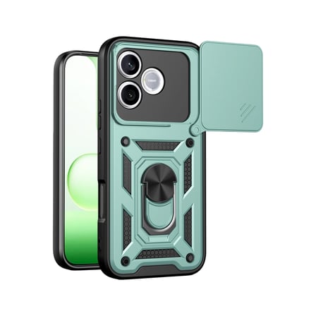 Huawei Honor 600 Lite Pars Lens Yüzüklü Silikon - Yeşil