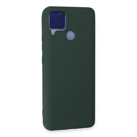 Realme C15 Kılıf Nano İçi Kadife Silikon - Koyu Yeşil