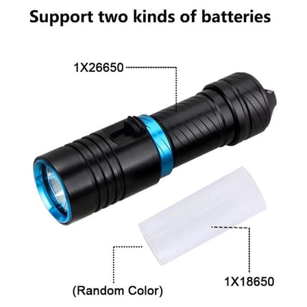 Wison Ws-4545 10w 1800 Lümen Şarjlı Su Altı Feneri Type-c, 5000 Mah, 100 M Menzil, Su Geçirmez