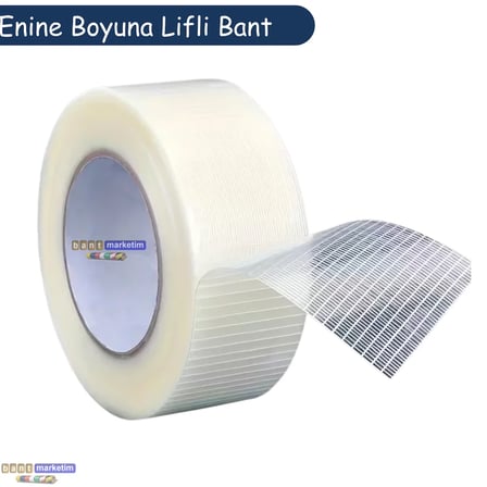 Yırtılmaya Karşı Dirençli, Yüksek Yapışma Gücü Enine Boyuna Lifli Bant 50mmx50mt