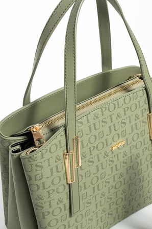 Yesil Orijinal Just Polo Yeni Sezon Buyuk Boy 5 Bolmeli El ve Omuz Cantasi 28*25 cm