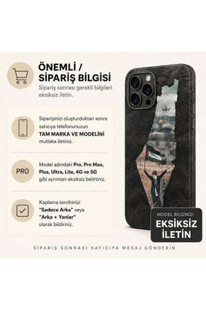 Filistin Direniş Siyahı — Tüm Telefon Modellerine Uyumlu Kaplama- Sipariş Sonrası Marka ve Modelinizi İletiniz