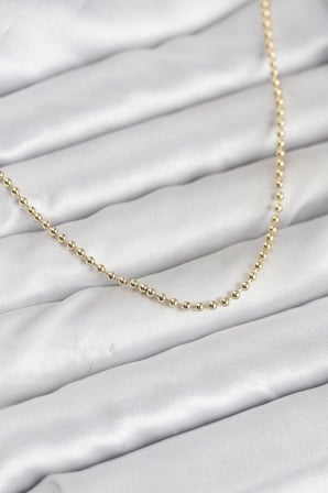 CM 14K Gold Renk Top Zincirli Model 60 cm Kadın Kolye TJ-BKO10937