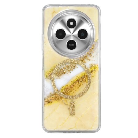 Onegif Xiaomi Redmi 14c Lotus Simli Magsafe Kapak - Gümüş