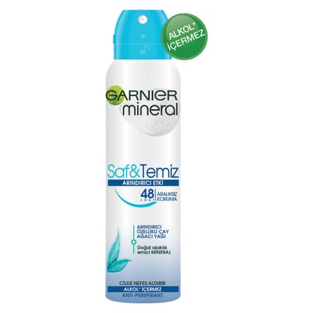 5 Adet Garnier Mineral Saf&Temiz Sprey Deodorant 150 Ml