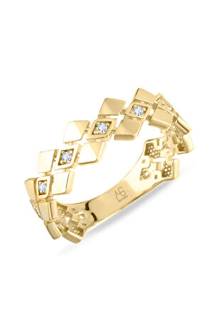 Az Taşlı Altın Petek Yüzük