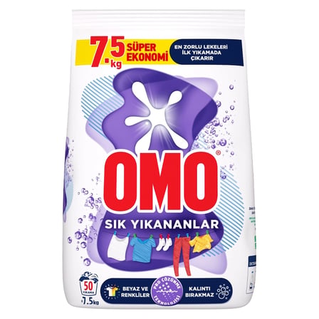 5 Adet Omo Sık Yıkananlar Toz Deterjan 7,5 Kg
