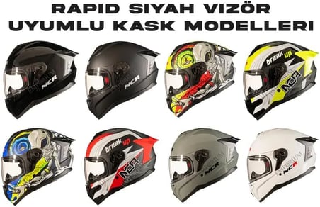 Rapid Kask Siyah Vizör Camı
