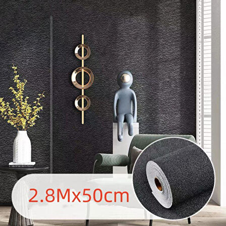 50x280cm Siyah Kendinden Yapışkanlı Isı Ve Ses Yalıtımını Destekler Boyanabilir Duvar Paneli Kağıdı
