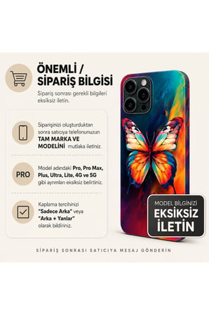 Neon Kelebek — Tüm Telefon Modellerine Uyumlu Kaplama - Sipariş Sonrası Marka ve Modelinizi İletiniz