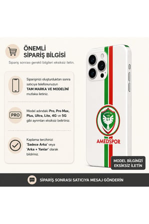 Amedspor Çizgili — Tüm Telefonlara Uyumlu Kaplama | Sipariş Sonrası Marka ve Modelinizi İletiniz