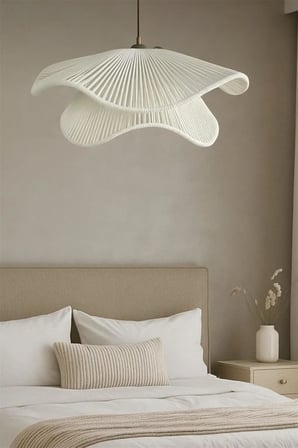 AFRALYAHOME TEKLİ SARKIT İSKANDİNAV STYLE BOHEM AVİZE (EKRU)