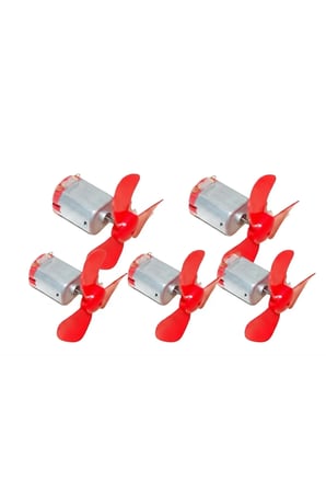 DC Motor + Pervane Seti (3V) - Mini Vantilatör Motoru - 5 Motor + 5 Pervane