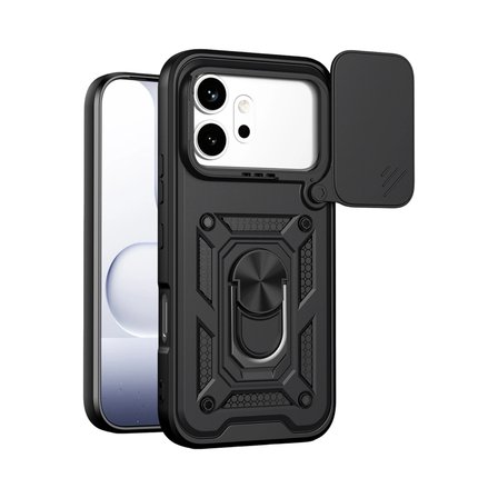 Huawei Honor 600 Pars Lens Yüzüklü Silikon - Siyah