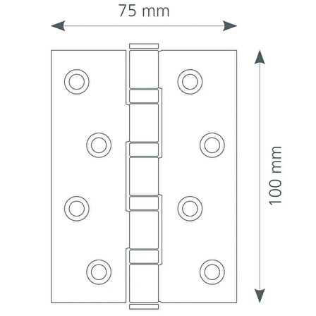 Canex Paslanmaz Menteşe 2.8 mm Köşeli