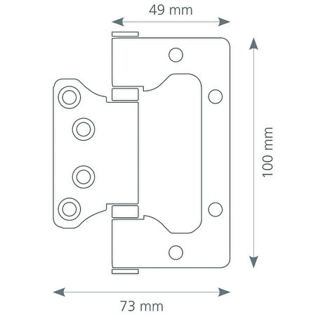 Canex Paslanmaz Menteşe Yönsüz Oval 1.7mm
