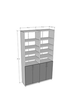 Petra Kapaklı Kitaplık K-43