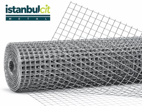 İstanbul Çit Metal Galvaniz Puntalı Tel 0,70 mm 10 x 10 mm Göz 100 cm x 10 m Kaynaklı Kafes Kümes Bahçe Koruma Elek Teli
