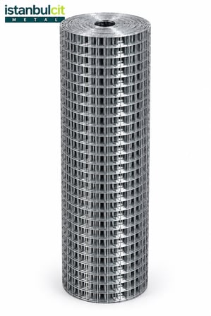 İstanbul Çit Metal Galvaniz Puntalı Tel 0,80 mm 12 x 12 mm Göz 100 cm x 5 m Kaynaklı Kafes Kümes Bahçe Koruma Elek Teli