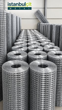 İstanbul Çit Metal Galvaniz Puntalı Tel 0,80 mm 12 x 12 mm Göz 100 cm x 5 m Kaynaklı Kafes Kümes Bahçe Koruma Elek Teli