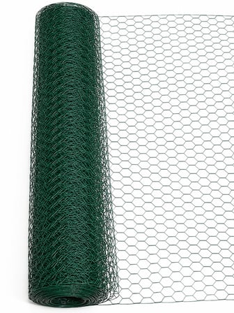 İstanbul Çit Metal PVC Kümes Teli 3/4 İnç - 19 mm Göz 0,70 mm Tel 100 cm x 20 m Altıgen Örgülü Yeşil