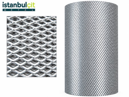 İstanbul Çit Metal Galvaniz Genişletilmiş Metal 0,50 mm 3 x 6 mm Göz Aralıklı 1 x 15 m
