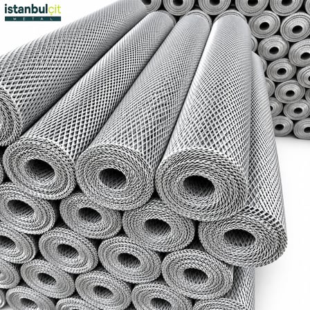İstanbul Çit Metal Galvaniz Genişletilmiş Metal 0,50 mm 6 x 12 mm Göz Aralıklı 1 x 30 m