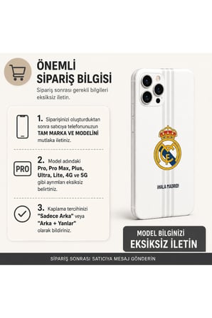 Madrid Beyaz — Tüm Telefonlara Uyumlu Kaplama | Sipariş Sonrası Marka ve Modelinizi İletiniz