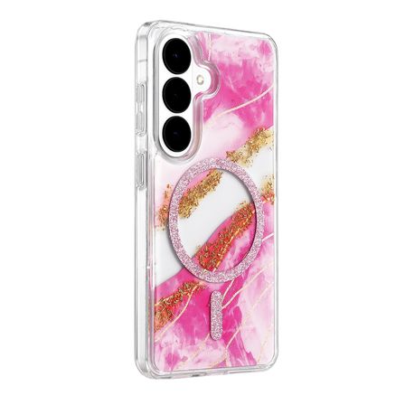 Onegif Samsung Galaxy S26 Lotus Simli Magsafe Kapak - Pembe