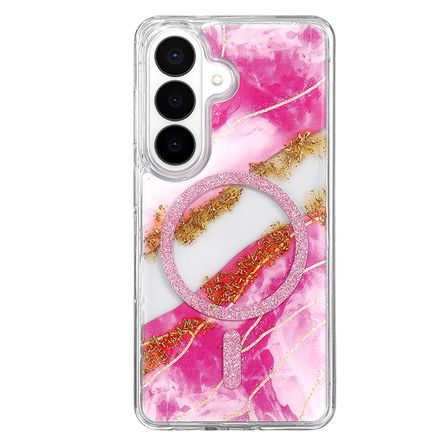 Onegif Samsung Galaxy S26 Lotus Simli Magsafe Kapak - Pembe