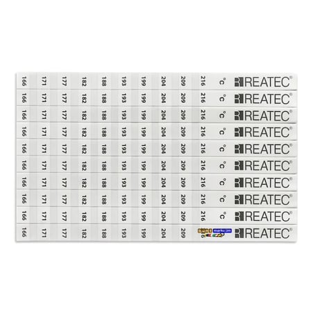 REATEC Sıcaklık Ölçüm Etiketi Isı Ölçer Ölçüm Aralığı 193 °c - 254 °c (10adet)