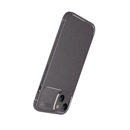 Apple İphone 15 Kılıf Auto Focus Karbon Kapak - Gri