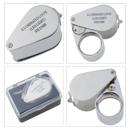 Kontrol, Için Özel Kutulu Metal Işıklı Lup 30x21