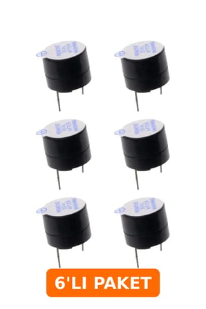 5V Aktif Buzzer - 6'lı Paket - Arduino Uyumlu Sesli Uyarı Elemanı
