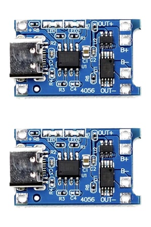 TP4056 Type-C Li-Ion Pil Şarj Modülü Korumalı - 2 Adet Paket