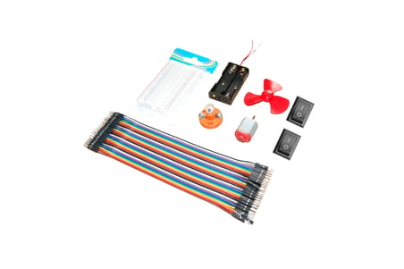 Temel Devre Seti - Breadboard, Pil Kutusu, Motor, Pervane, Duy-Ampul, 2 Anahtar - Standart