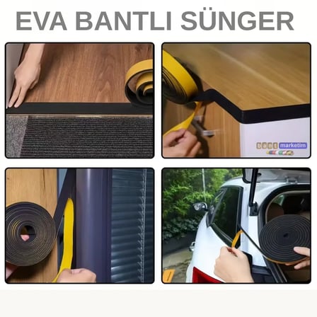 Eva Neopren Conta Sünger Bantlı Sızdırmazlık Bandı 4mm Kalınlıkta 40mmx20mt