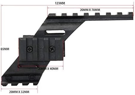 İçin   Polimer Naylon  Fener, Lazer  Üst Ray  22mm
