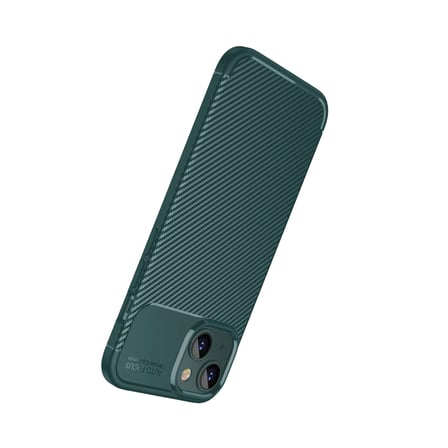 Apple İphone 15 Kılıf Auto Focus Karbon Kapak - Yeşil