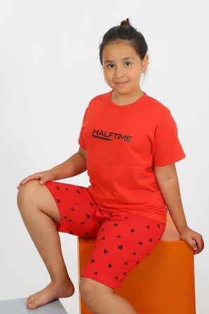 Modi Kız Çocuk Şortlu Kısa Kol Penye Pijama Takım 20431