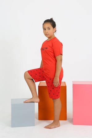 Modi Kız Çocuk Şortlu Kısa Kol Penye Pijama Takım 20431