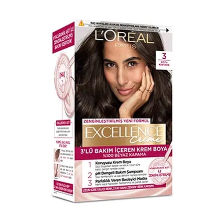 L’Oréal Paris Excellence Creme Saç Boyası – 3 Koyu Kestane